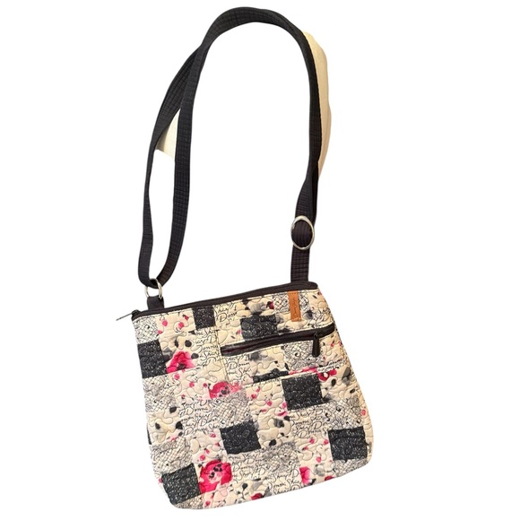 Donna Sharp Handbags - Donna Sharp. Stylish Black, White, Pink Patchwork Shoulder Bag